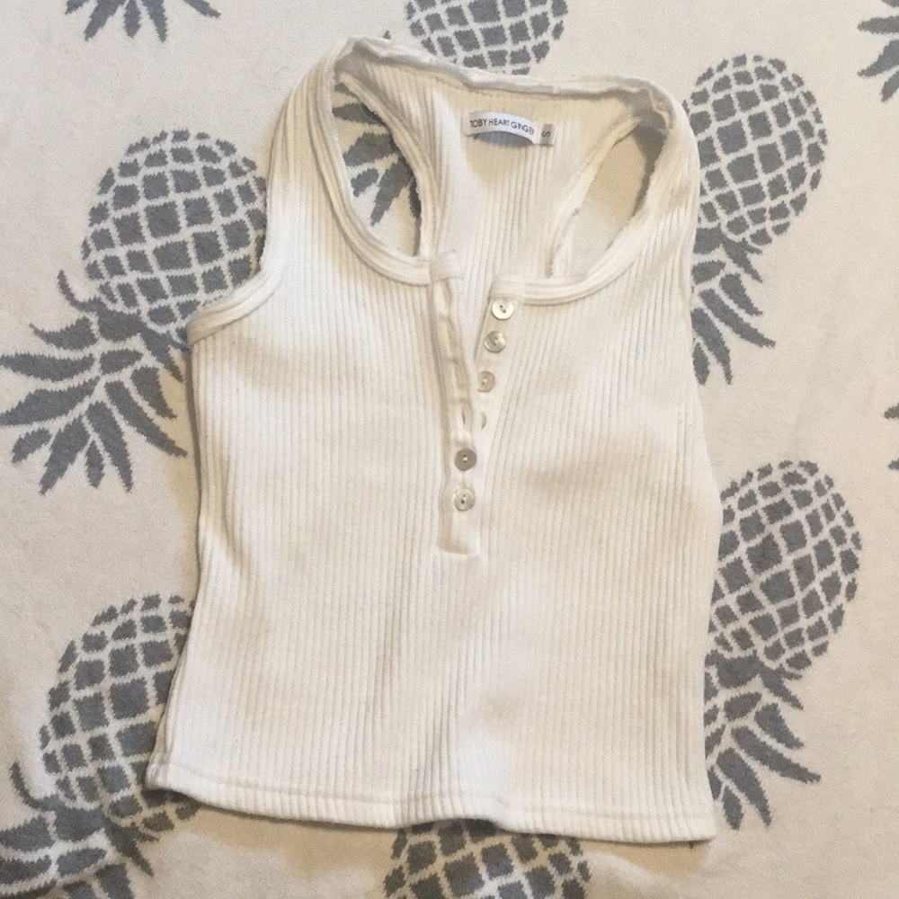 Toby Heart Ginger White crop top
